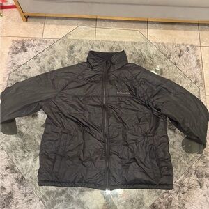 Size XXL  Columbia Jacket Men Black Embroidered Titanium Puffer  Hiking Outdoor
